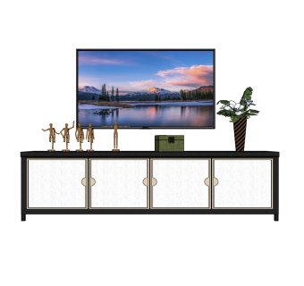 现代电视柜草图大师模型，电视柜sketchup模型下载