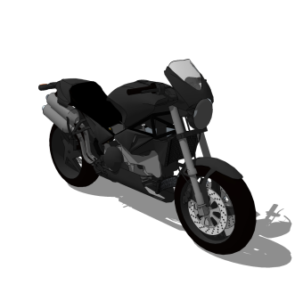 现代摩托车免费su模型，摩托车sketchup模型，摩托车草图大师素材下载