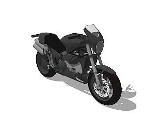 现代摩托车免费su模型，摩托车sketchup模型，摩托车草图大师素材下载