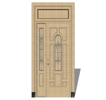 现代入户门草图大师模型，现代门SU模型下载