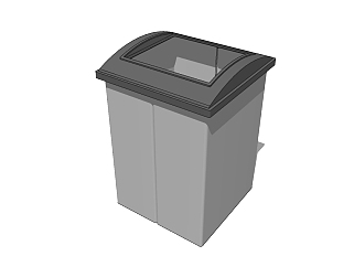 现代简约环保垃圾箱草图大师模型，垃圾桶SU模型下载