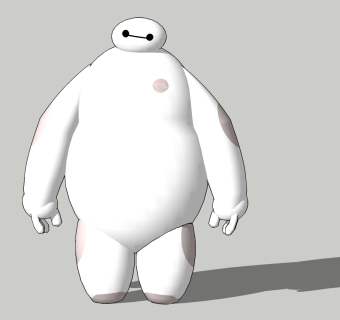 卡通超能战队大白草图大师模型，卡通超能战队大白su模型下载