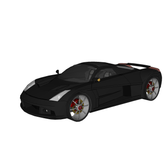 现代跑车免费su模型，现代跑车skp模型，草图大师模型素材下载