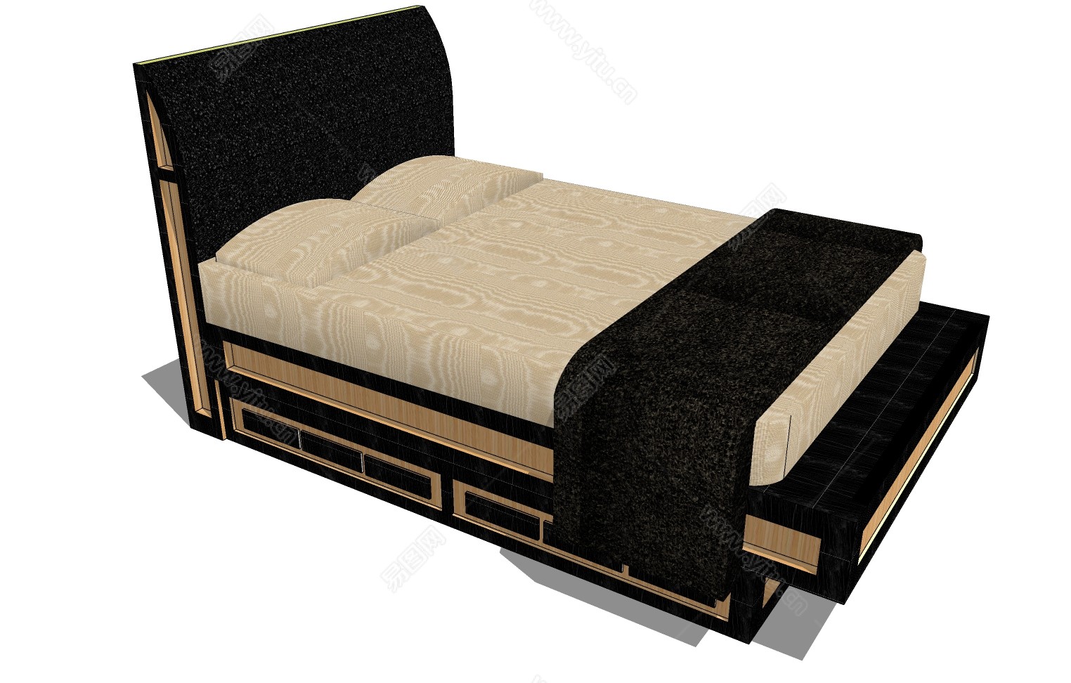 嵌入式卧室床设计|空间|家装设计|零五九 - 原创作品 - 站酷 (ZCOOL)