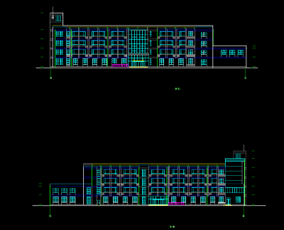 公建小学全套建筑施工图，教学楼CAD施工图纸下载