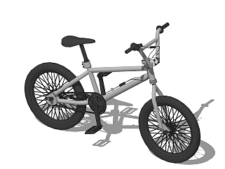 现代自行车su模型，自行车草图大师模型下载