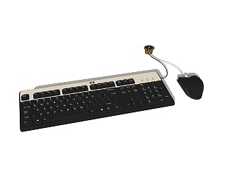 <em>现代电脑</em>键盘鼠标草图大师模型，键盘sketchup模型下载