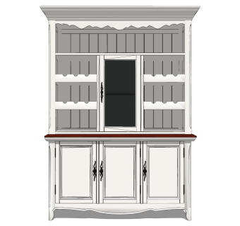 现代简约酒柜su模型，酒柜草图大师模型下载