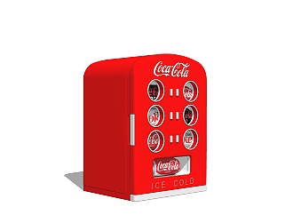 现代可乐自动售卖机免费su模型，自动售卖机草图大师模型下载