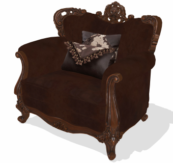 欧式单人沙发免费su模型，单人沙发skp模型下载