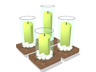  现代蜡烛草图大师模型，蜡烛sketchup模型下载