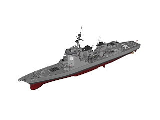 现代日本DDG-177爱宕号驱逐舰草图大师模型，驱逐舰su模型下载