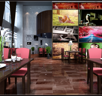 250㎡左右茶餐厅 CAD，3D模型，3张高清效果图