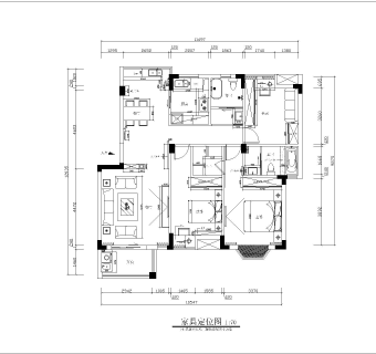 胡女士住宅CAD施工图套图，住宅CAD建筑图纸下载