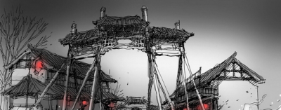 无<a href=https://www.yitu.cn/su/8090.html target=_blank class=infotextkey>人</a>古镇效果图