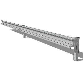 现代道路景观护栏su模型下载、道路护栏草图大师模型下载
