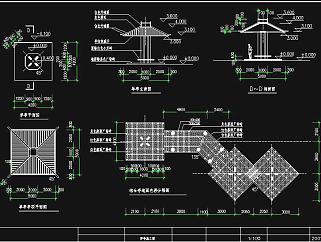 花架廊CAD施工图，花架廊CAD图纸下载