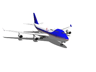 现代民航客机免费su模型，民航客机草图大师模型下载