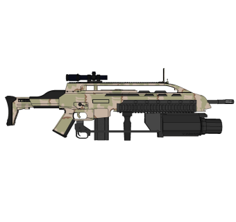 德国H&K-XM8轻型狙击步枪草图大师模型，步枪SU模型下载