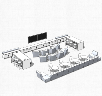 会议桌草图大师模型，会议桌sketchup模型，会议桌su素材下载