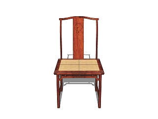 中式精品单椅SU模型，单椅sketchup模型下载