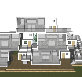 现代别墅外观草图大师模型，别墅外观sketchup模型免费下载