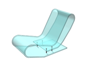 现代户外<em>玻璃</em>躺椅草图大师模型，户外<em>玻璃</em>躺椅SU模型