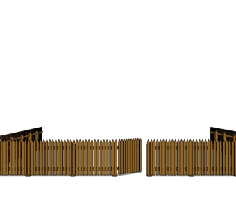 中式木质篱笆木珊栏su模型下载、木质篱笆木珊栏草图大师模型下载