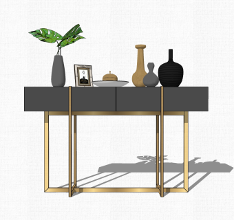 现代轻奢装饰柜草图大师模型，装饰柜sketchup模型免费下载