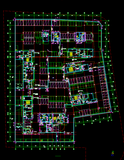 现代风格商住楼建筑施工图，商住楼cad施工图纸下载