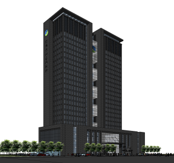 现代高层办公楼草图大师模型，高层办公楼sketchup模型免费下载