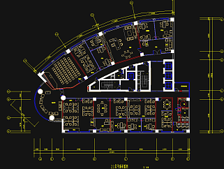 办公空间CAD施工图，办公室CAD建筑图纸下载