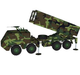 现代火箭炮草图大师模型，火箭炮sketchup模型下载