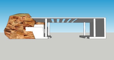 现代简约风格入口大门su模型下载，sketchup入口大门草图大师模型