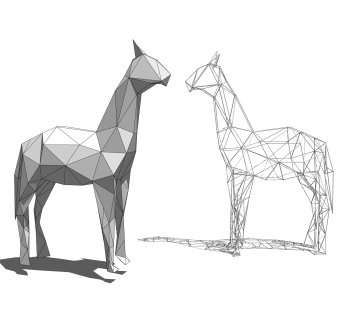 现代动物狍子雕塑su模型,摆件草图大师模型下载