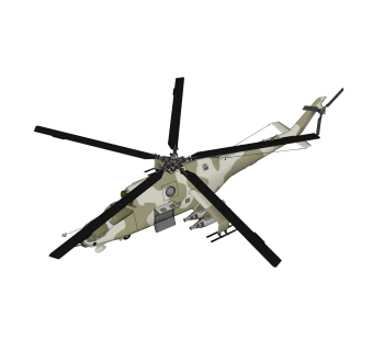 现代武装运输直升机sketchup模型下载，直升机草图大师模型
