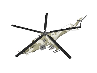 现代武装运输直升机sketchup模型下载，直升机草图大师模型