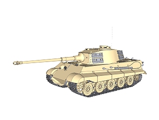 德国六号Tiger-II虎王重型坦克su模型，坦克草图大师...