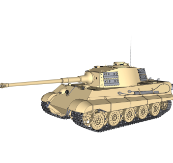 德国六号Tiger-II虎王重型坦克su模型，坦克草图大师模型下载