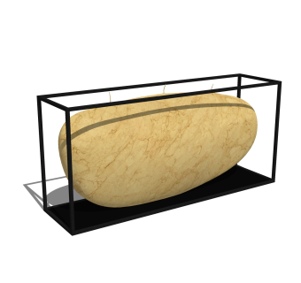 新中式石头摆件草图大师模型,现代装饰品su模型下载