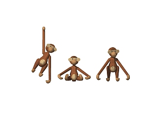 现代<em>猴子</em>布偶玩具su模型，玩具草图大师模型下载