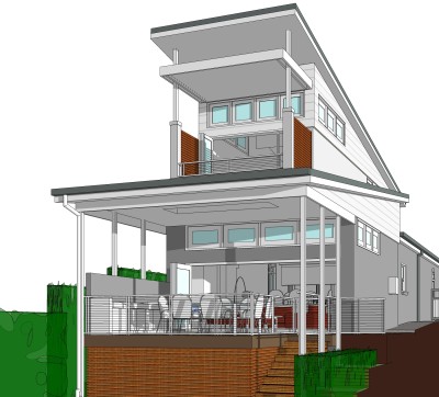 现代独栋别墅su模型免费下载，sketchup别墅草图大师模型