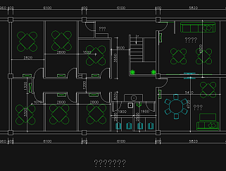 江南雅苑茶楼的CAD施工图，CAD平面布置图