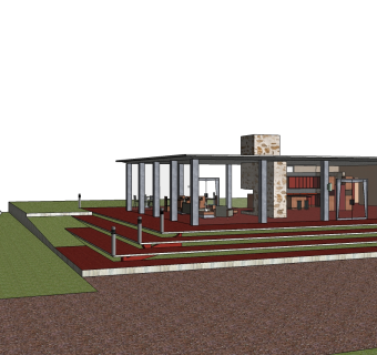 路德维希·密斯·凡·德·罗别墅居住作品草图大师模型下载