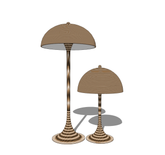 简约台灯草图大师模型，轻奢台灯效果图su模型下载