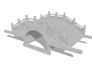自然风石桥草图大师模型，石桥sketchup模型免费下载