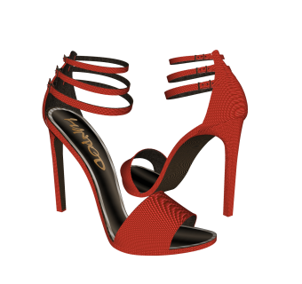 现代红色高跟鞋草图大师模型,服装店衣架su模型下载