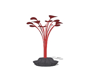 现代红色植物<em>景观雕塑</em>小品su模型下载、植物<em>景观雕塑</em>...