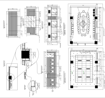 现代70平米会议室CAD装修详图下载