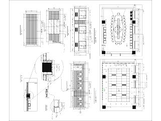 现代70平米会议室CAD装修详图下载